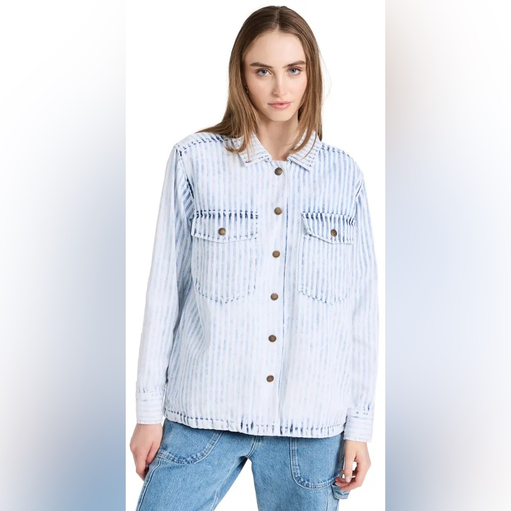 Faherty Topsail Savannah Jacket Blue Striped Jacket Size Large